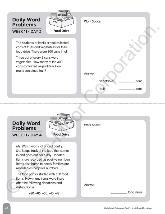 Sample content 5_Daily Word Problems Math, Grade 6 Student Workbook