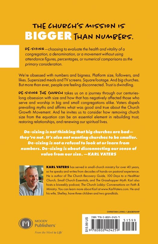 Back cover_De-Sizing the Church