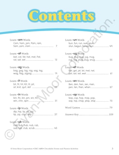 Aperçu du contenu_Decodable Stories and Phonics Activities, Level A, Grade K - 1 Workbook