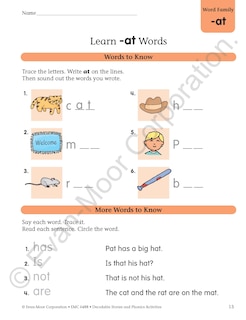 Aperçu du contenu 2_Decodable Stories and Phonics Activities, Level A, Grade K - 1 Workbook