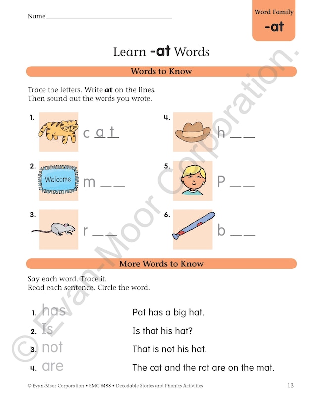 Aperçu du contenu 2_Decodable Stories and Phonics Activities, Level A, Grade K - 1 Workbook