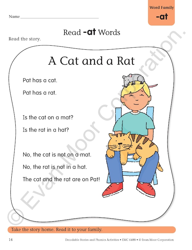 Aperçu du contenu 3_Decodable Stories and Phonics Activities, Level A, Grade K - 1 Workbook