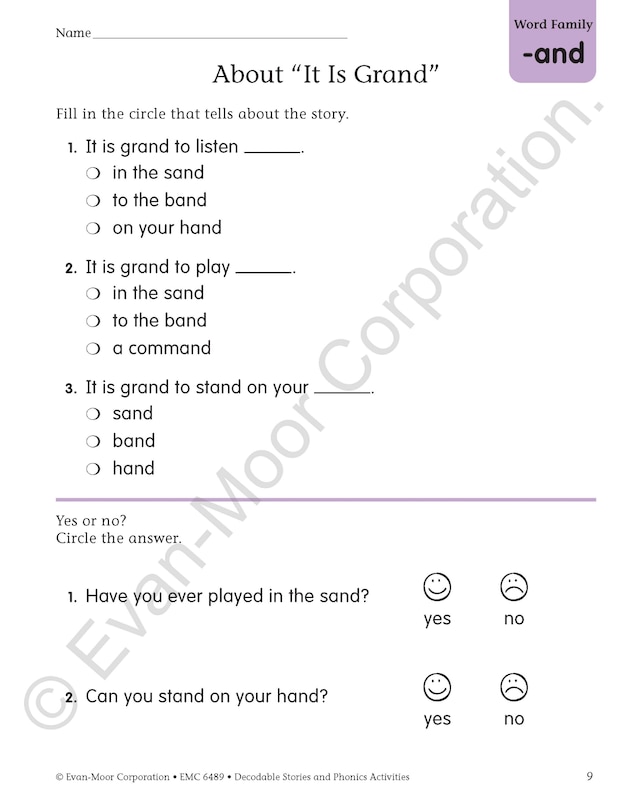 Aperçu du contenu 4_Decodable Stories and Phonics Activities, Level B, Grade 1 - 2 Workbook