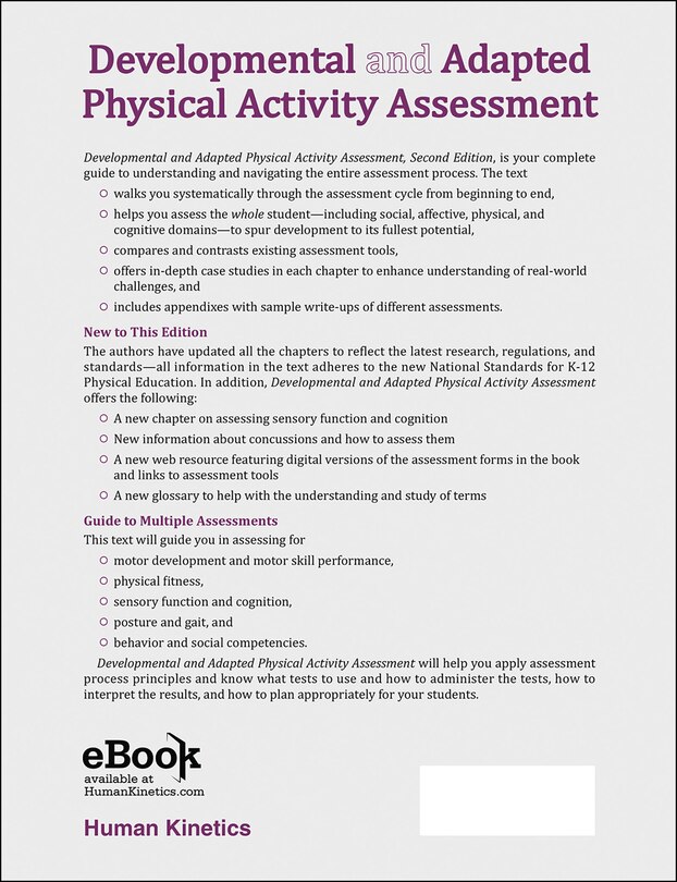 Back cover_Developmental And Adapted Physical Activity Assessment