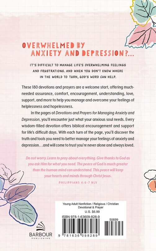 Couverture arrière_Devotions and Prayers for Managing Anxiety and Depression (teen girl)