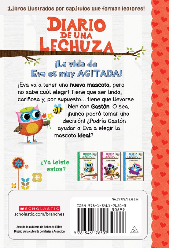 Back cover_Diario de una Lechuza #15: La nueva mascota de Eva (Owl Diaries #15: Eva's New Pet)