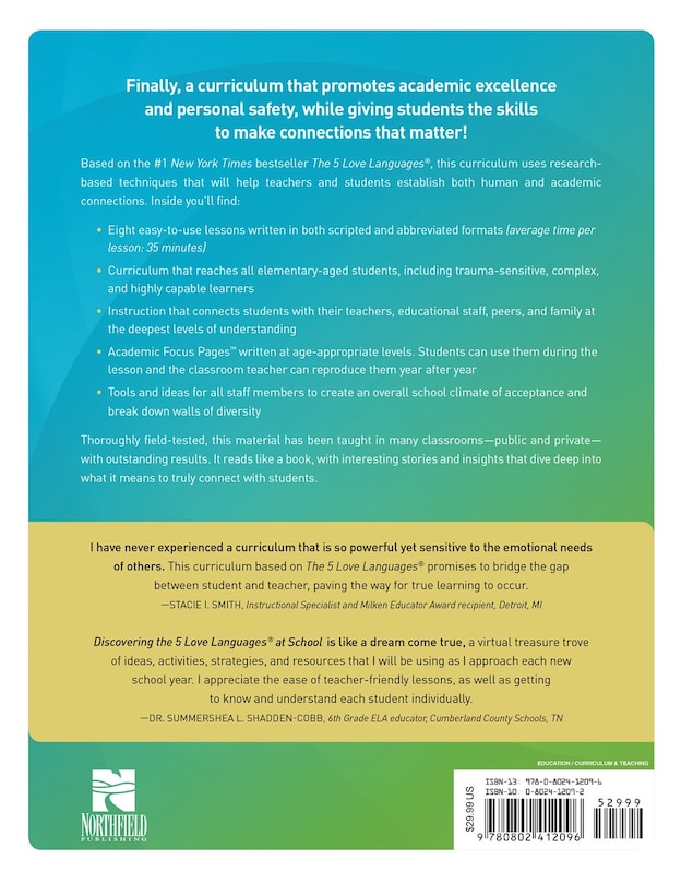 Back cover_Discovering The 5 Love Languages At School (grades 1-6)