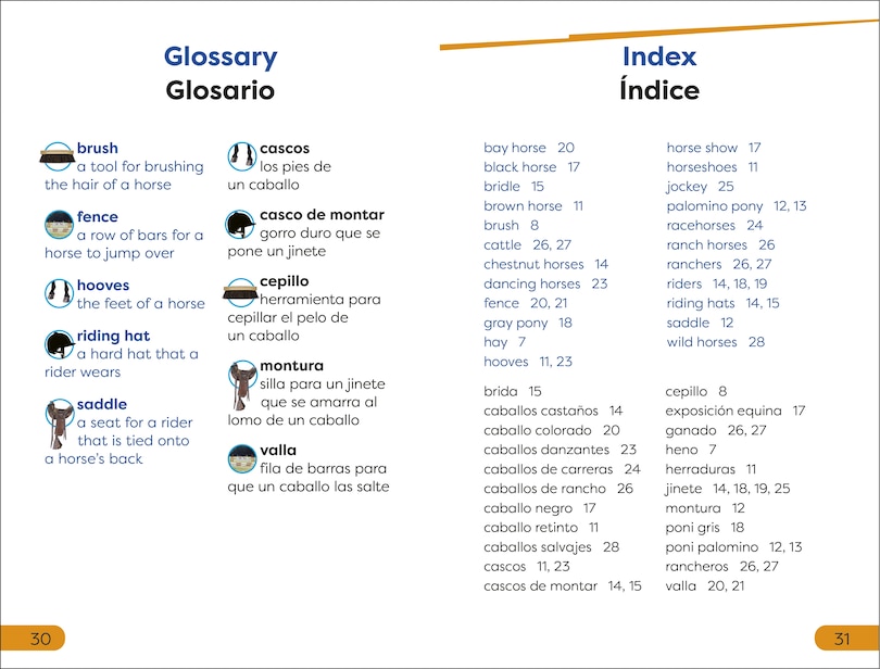 Aper&ccedil;u du contenu_DK Super Readers Level 1 English-Spanish Bilingual Ponies and Horses - Ponis y caballos