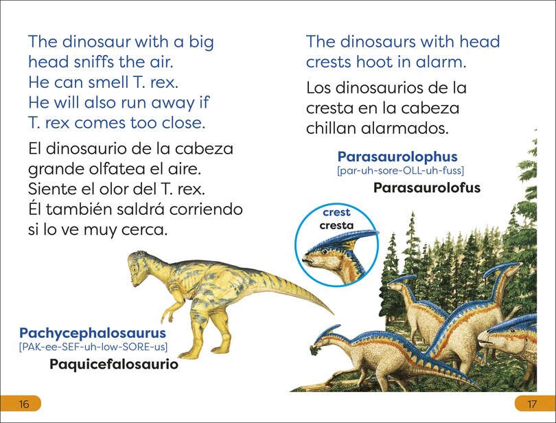 Aper&ccedil;u du contenu 2_DK Super Readers Level 1 English-Spanish Bilingual Dinosaur's Day - El d&iacute;a de un dinosaurio