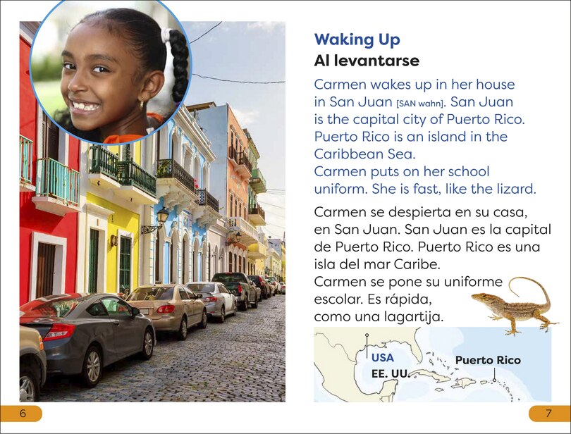 Sample content_DK Super Readers Level 1 Bilingual A Puerto Rican Childhood  –  Una infancia puertorriqueña