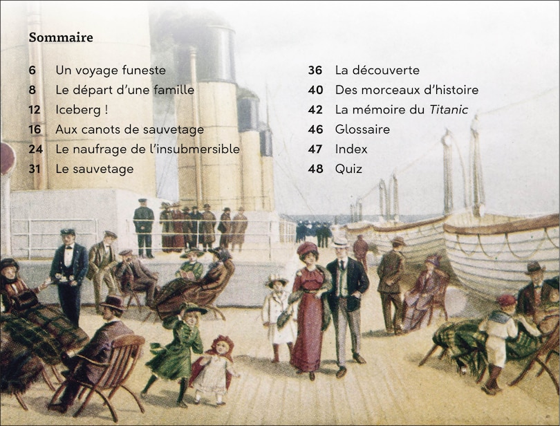 Aperçu du contenu_DK Super Readers Level 3 French Translation Titanic - Le Titanic