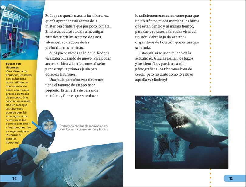 Sample content 2_DK Super Readers Level 4 Spanish Translation Shark Attack - Ataques de tiburones