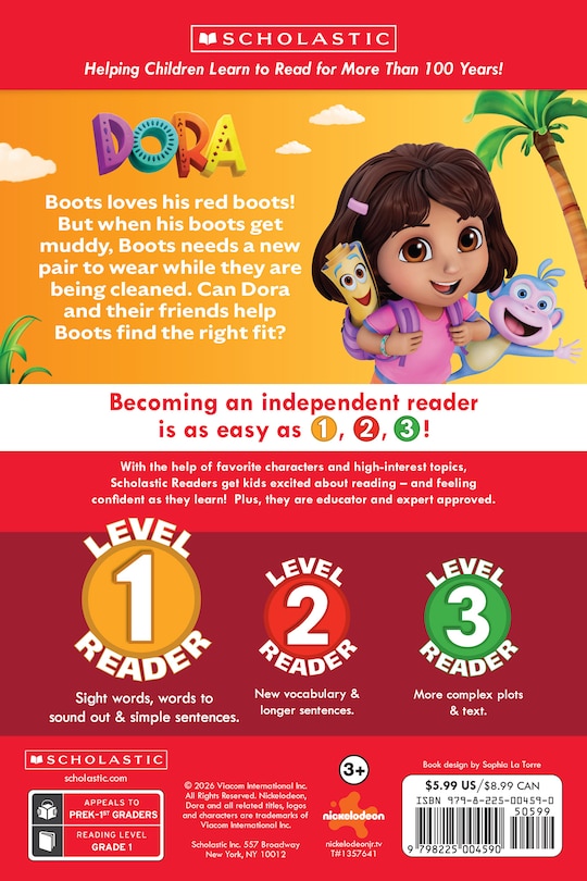 Couverture arri&egrave;re_Dora: If The Boot Fits (Scholastic Reader, Level 1)