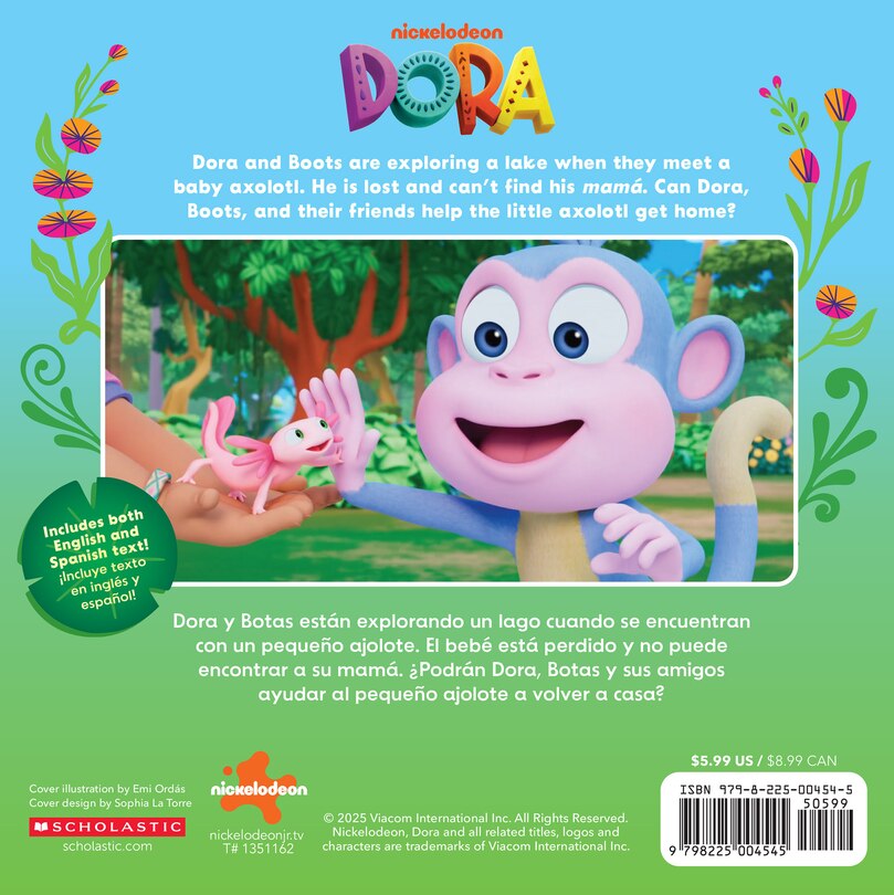 Back cover_Dora: The Little Axolotl / El pequeño ajolote