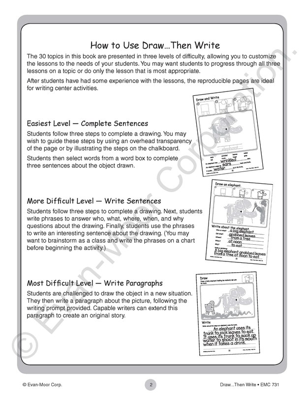 Aperçu du contenu_Draw…Then Write, Grade 1 - 3 Teacher Resource