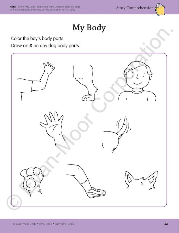 Aperçu du contenu 5_Early Bird: Body, Age 4 - 5 Workbook
