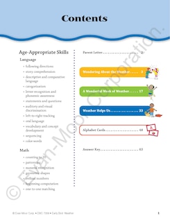 Aperçu du contenu_Early Bird: Weather, Age 4 - 5 Workbook