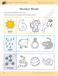 Aperçu du contenu 5_Early Bird: Weather, Age 4 - 5 Workbook