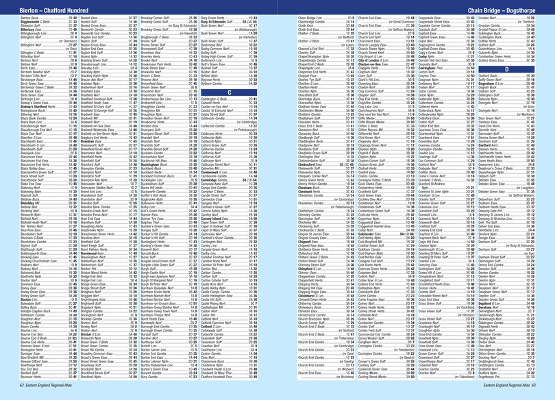 Aper&ccedil;u du contenu_Eastern England A-Z Road Atlas