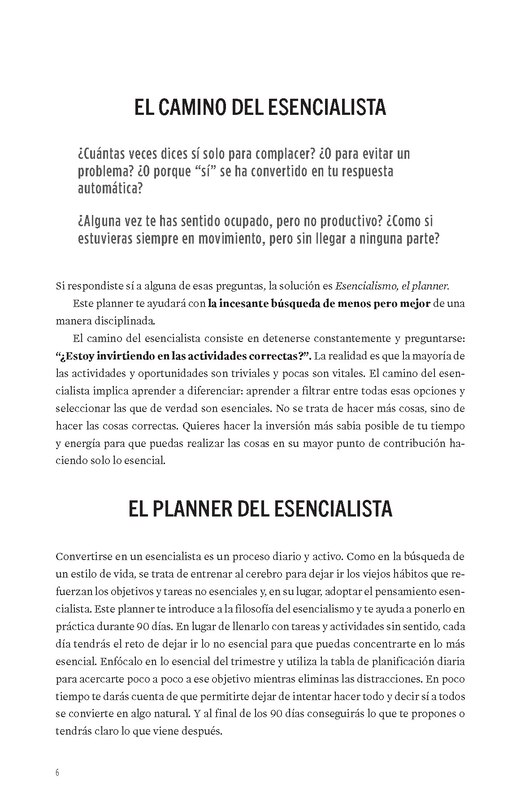 Sample content 4_Esencialismo. El planner / The Essentialism Planner