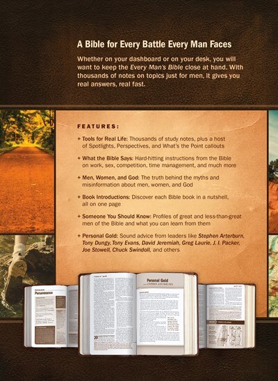 Couverture arrière_Every Man’s Bible NLT, Large Print, Deluxe Explorer Edition (LeatherLike, Rustic Brown)