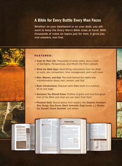 Back cover_Every Man's Bible NLT, Large Print (LeatherLike, Pursuit Saddle Tan, Indexed)