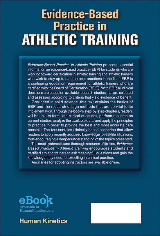 Back cover_Evidence-Based Practice in Athletic Training