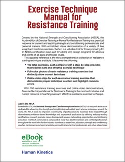 Couverture arri&egrave;re_Exercise Technique Manual For Resistance Training