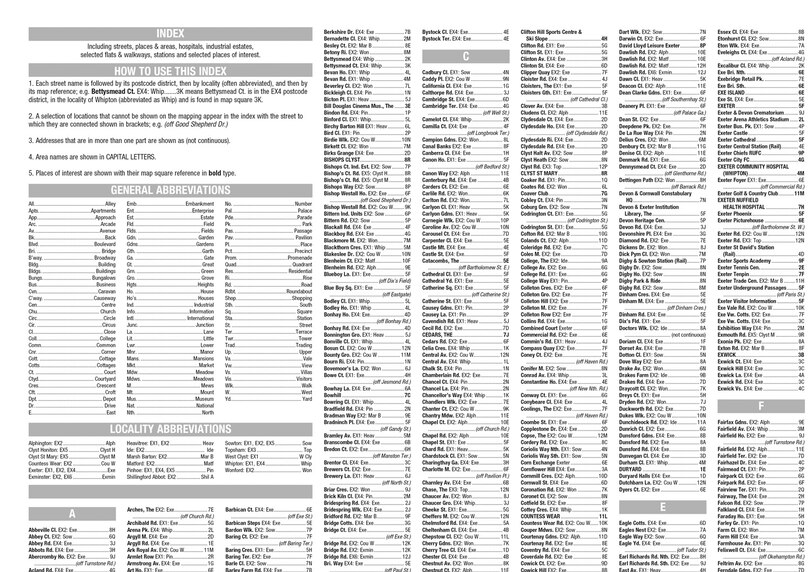 Aper&ccedil;u du contenu_Exeter A-Z Pocket Street Map