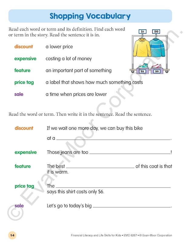 Sample content 3_Financial Literacy and Life Skills for Kids, Age 8 - 9 Workbook