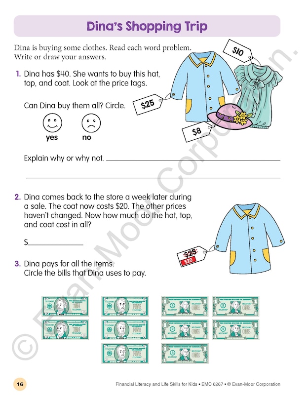 Sample content 4_Financial Literacy and Life Skills for Kids, Age 8 - 9 Workbook