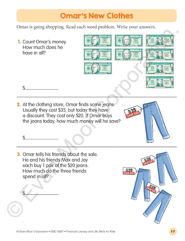 Sample content 5_Financial Literacy and Life Skills for Kids, Age 8 - 9 Workbook