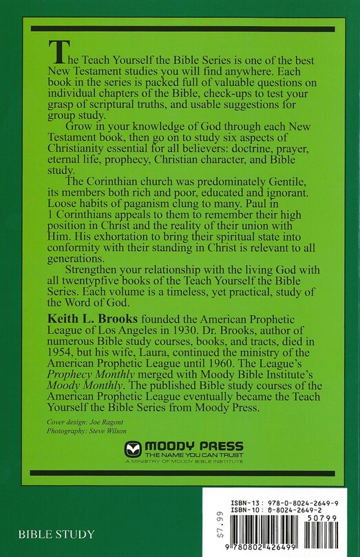 Back cover_First Corinthians-Teach Yourself the Bible Series