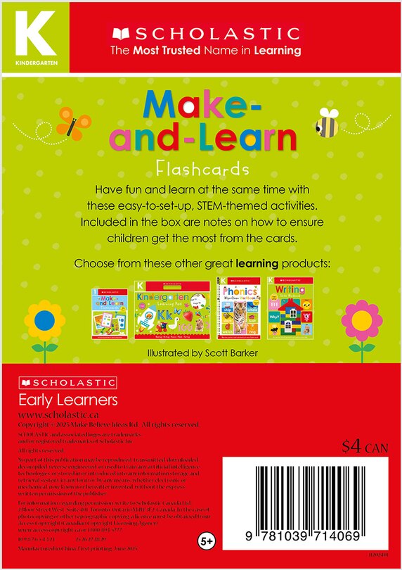 Couverture arrière_Flashcards Kindergarten Make and Learn Flashcards