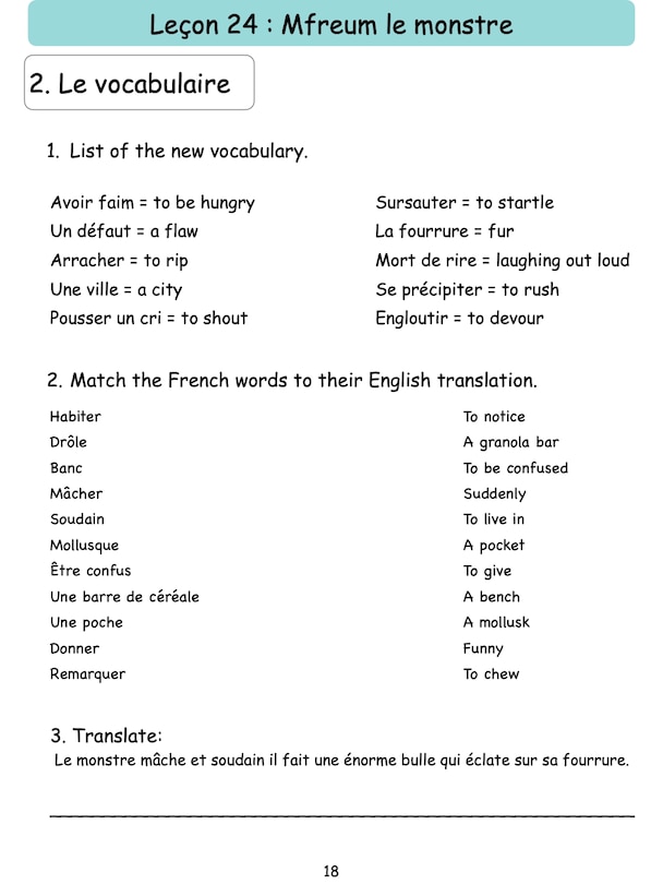 Sample content 2_French Booklet Elementary III
