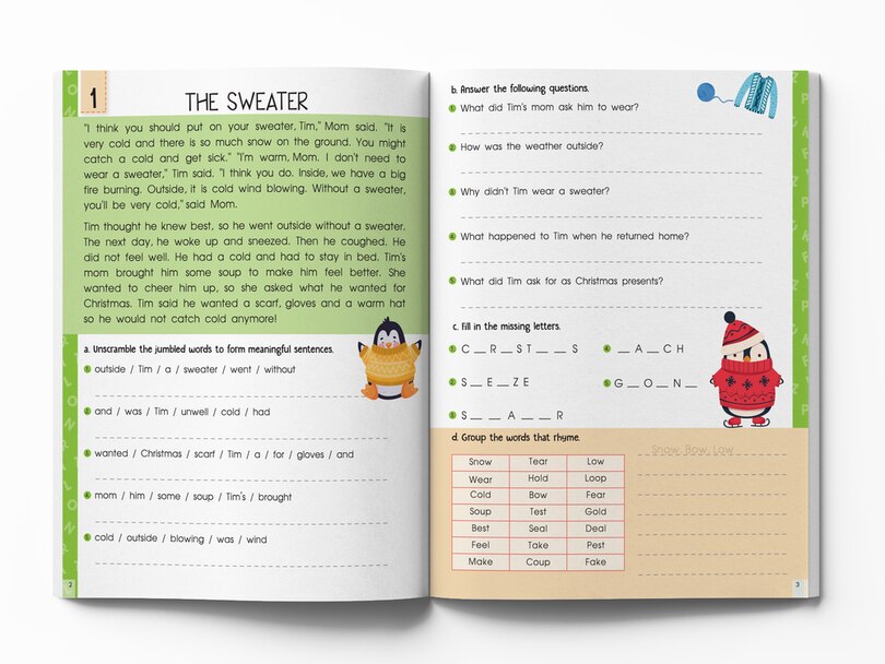 Aper&ccedil;u du contenu 2_Fun Time Reading Comprehension - Activity Workbook For Children - Level 1