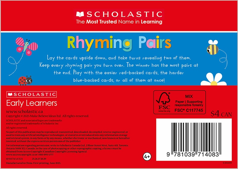 Back cover_Games Pre-K Rhyming Pairs
