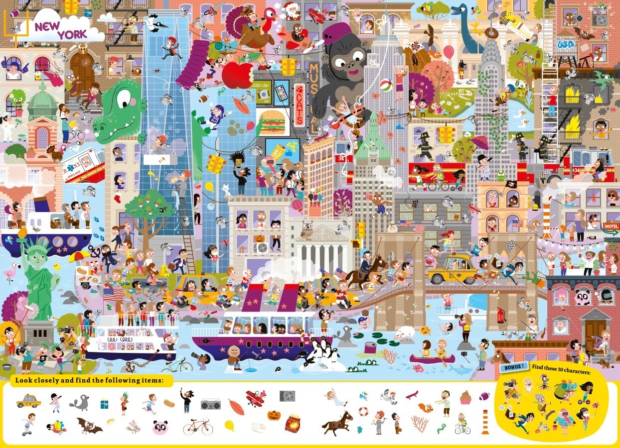 THE GREAT CITIES アートブックシリーズ TIME Giant Seek-and-find Crazy City! ('bd') | Indigo