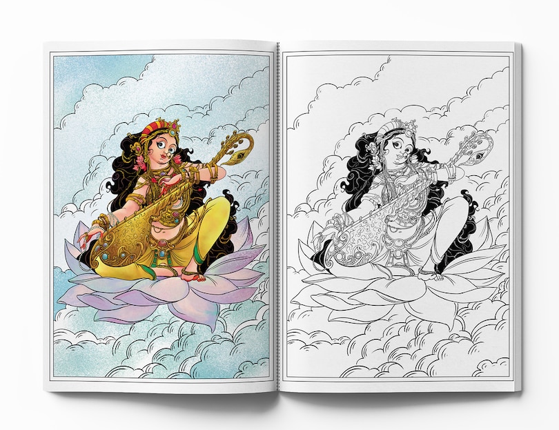 Sample content 2_Gods and Goddesses - Spiritual Coloring Book