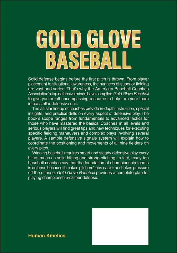 Couverture arri&egrave;re_Gold Glove Baseball