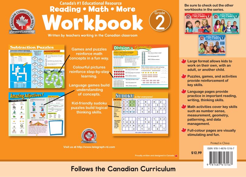 Couverture arri&egrave;re_Grade 2 Workbook Floorpad &ndash; Engaging Reading, Math & Grammar Activities by Canadian Curriculum Press