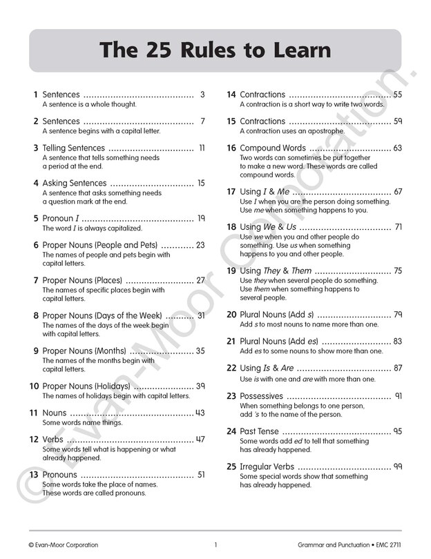 Sample content_Grammar & Punctuation, Grade 1 Teacher Resource