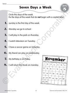 Sample content 3_Grammar & Punctuation, Grade 1 Teacher Resource