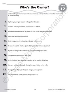 Sample content 3_Grammar & Punctuation, Grade 6 Teacher Resource