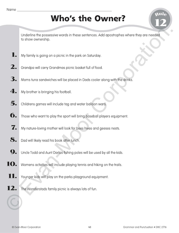 Sample content 3_Grammar & Punctuation, Grade 6 Teacher Resource
