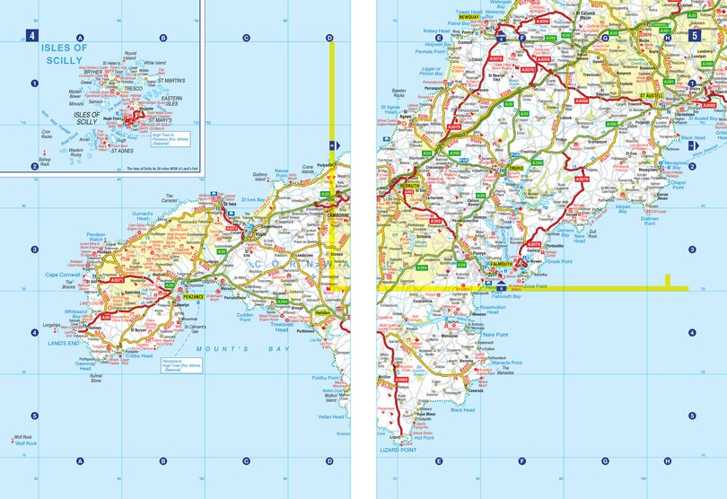 Aperçu du contenu_Great Britain A-Z Super Scale Road Atlas 2026 (A3 Spiral): Easy to read map of Great Britain in A3 size with spiral binding