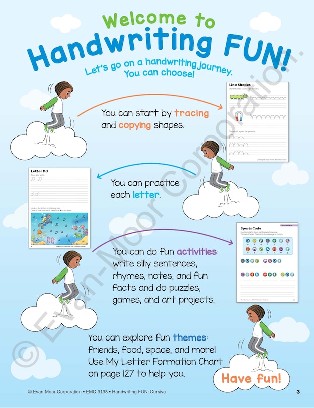 Sample content_Handwriting FUN! Cursive, Grade K - 6 Workbook