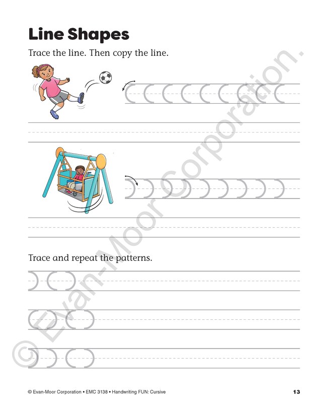 Sample content 2_Handwriting FUN! Cursive, Grade K - 6 Workbook