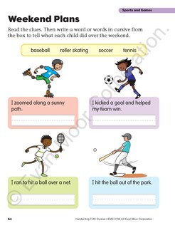 Sample content 5_Handwriting FUN! Cursive, Grade K - 6 Workbook