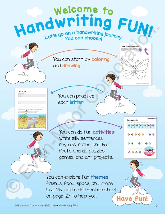 Aperçu du contenu_Handwriting FUN!, Grade K - 6 Workbook